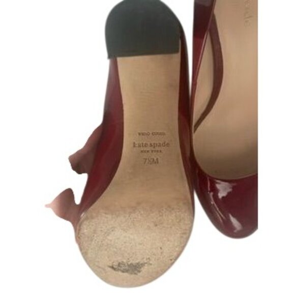 Kate Spade New York Red Patent Leather Womens Block Heels Size 7.5 - Picture 6 of 6
